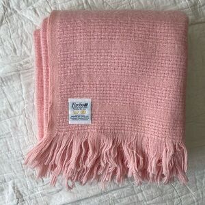 Vintage Faribo Woolen Mill Co. Pink Woven Throw Blanket